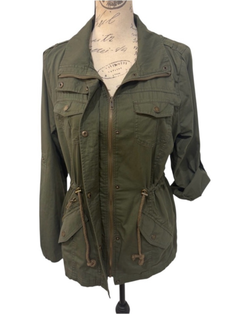 Made by Johnny WJC643 Olive Green Military Safari Anorak Jacket M - Picture 6 of 10